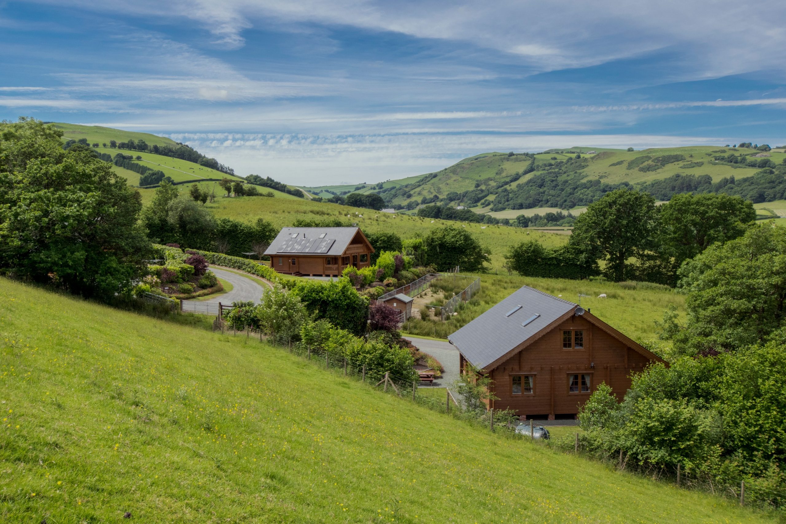 Two luxury lodges in beautiful countryside in mid wales